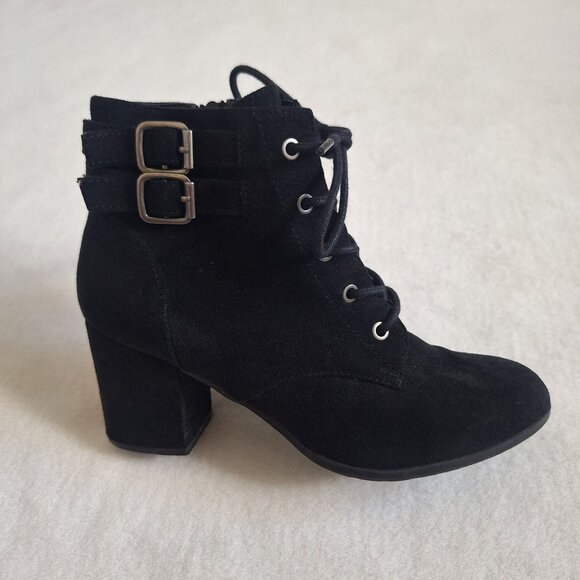 💙 Madden Girl Theoo Suede Feel Booties Size 6.5 Goth Streetwear Grunge - Picture 1 of 8